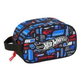 Safta Hot Wheels Neceser de 5L - Cremallera - Asa Lateral - Adapatable a Carro - 260x120x150mm - Color Azul