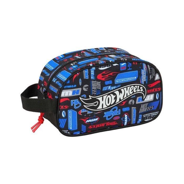 Safta Hot Wheels Neceser de 5L - Cremallera - Asa Lateral - Adapatable a Carro - 260x120x150mm - Color Azul