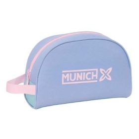 Safta Munich Mellow Neceser de 5L - Cremallera - Asa Lateral - Adapatable a Carro - Bolsillo Interior - 280x100x180mm - Color Az