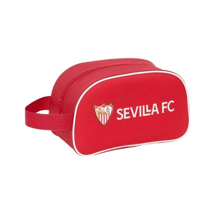 Safta Sevilla FC Neceser de 5L - Cremallera - Asa Lateral - Adapatable a Carro - 260x120x150mm - Color Rojo