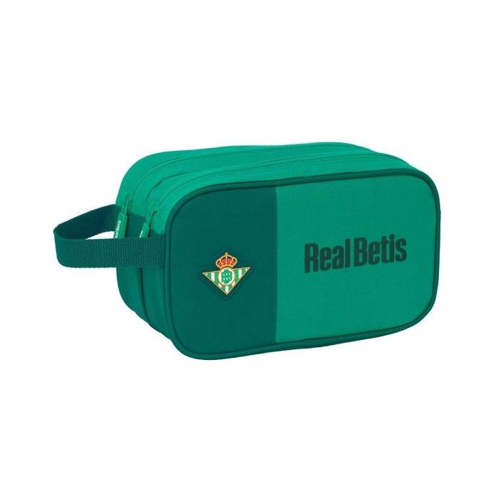 Safta Real Betis Balompie Neceser de 5L - 2 Compartimentos con Cremallera - Asa Lateral - Adapatable a Carro - Resistente al Agu