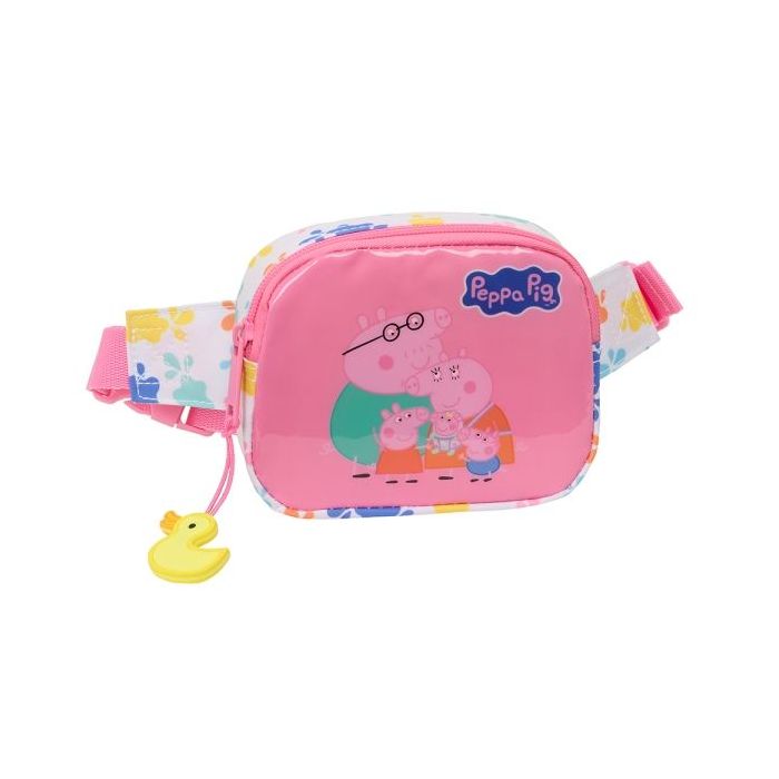 Safta Peppa Pig Baby Pig Bolsa de Cintura Infantil - Cintas Ajustables - 0.62L - Material Resistente - 140x40x110mm - Color Rosa