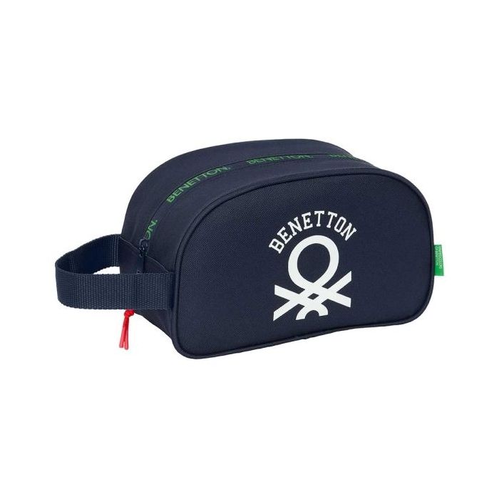 Safta Benetton Together Neceser de 5L - Cremallera - Asa Lateral - Adapatable a Carro - 260x120x150mm - Color Azul Marino