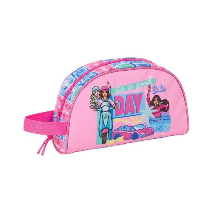 Safta Barbie Neceser de 3.75L - Cremallera - Asa Lateral - Adapatable a Carro - Bolsillo Interior - 260x90x160mm - Color Rosa