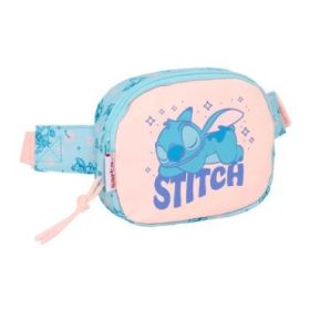 Safta Stitch Ohana Bolsa de Cintura - Cintas Ajustables - 0.62L - Material Resistente - Cierre de PVC - 140x40x110mm - Color Azu
