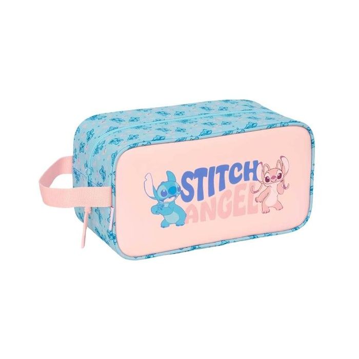 Safta Stitch Ohana Zapatillero - Asa Lateral - 6L - Facil Transporte - 290x140x150mm - Color Azul Claro