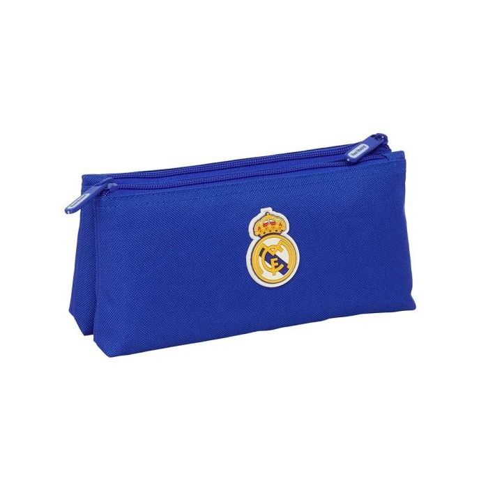 Safta Real Madrid Neceser Compacto de 2L - 2 Compartimentos con Cremallera - 220x80x100mm - Color Azul