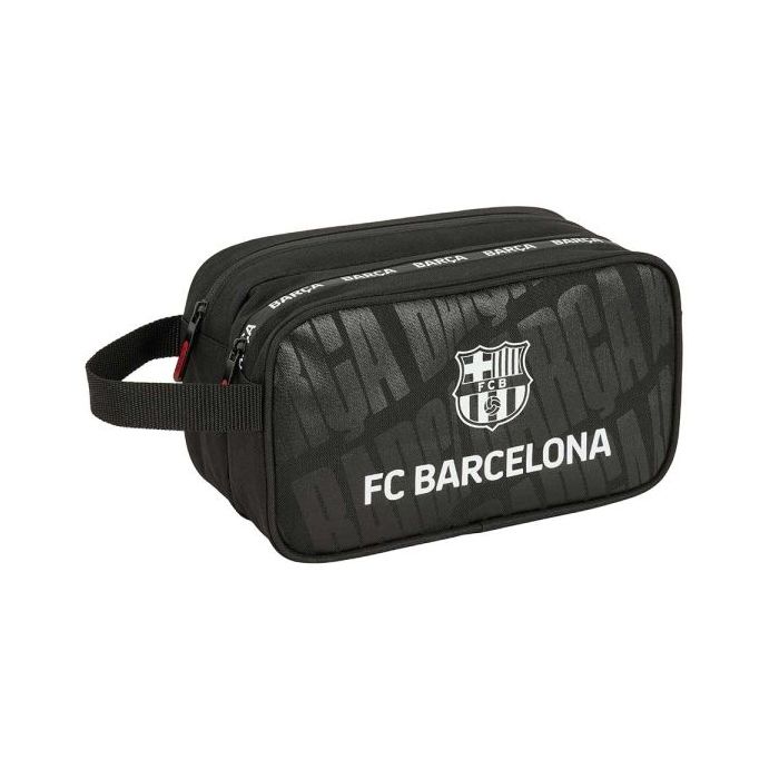 Safta F.C.Barcelona Neceser de 5L - 2 Compartimentos con Cremallera - Asa Lateral - Adapatable a Carro - 260x125x150mm - Color N