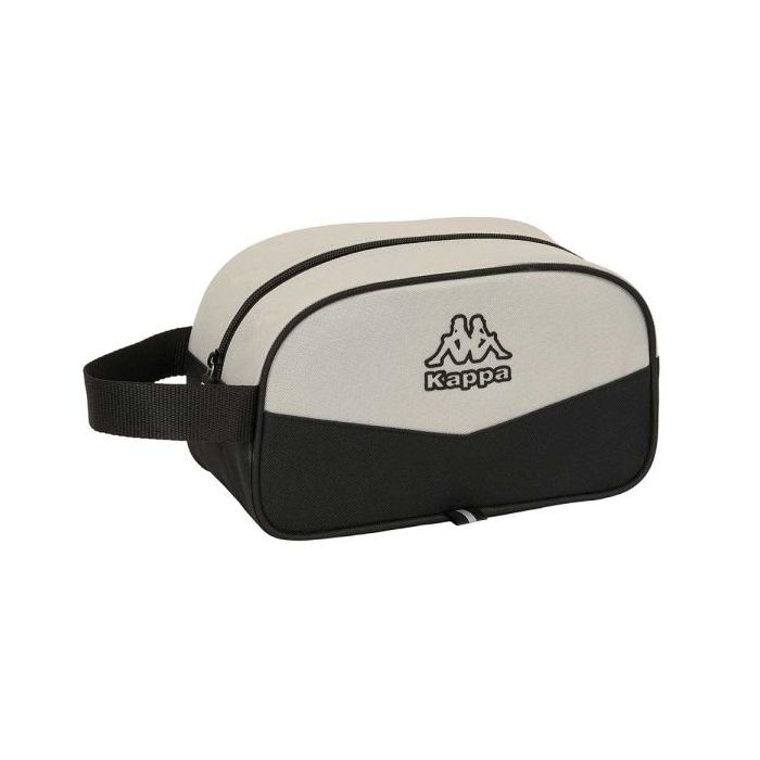Safta Kappa Grey Neceser de 5L - Cremallera - Asa Lateral - Adapatable a Carro - 260x120x150mm - Color Negro y Gris