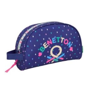Safta Benetton Drop Neceser de 5L - Cremallera - Asa Lateral - Adapatable a Carro - Bolsillo Interior - 280x100x180mm - Color Az