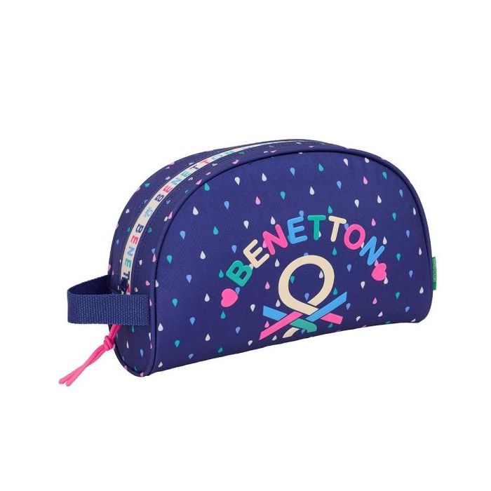 Safta Benetton Drop Neceser de 5L - Cremallera - Asa Lateral - Adapatable a Carro - Bolsillo Interior - 280x100x180mm - Color Az