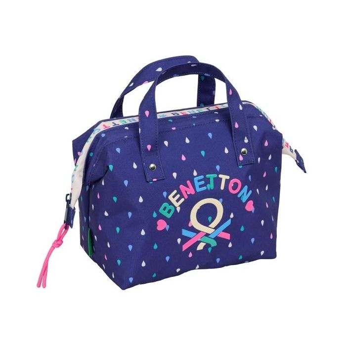Safta Benetton Drop Neceser de 5.8L - Cremallera - Asa Lateral - Interior Forrado - 265x125x175mm - Color Azul Oscuro