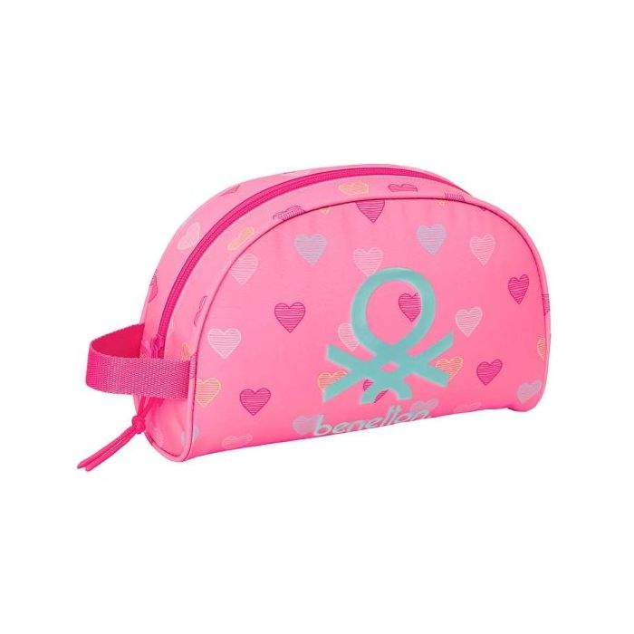 Safta Benetton Heart Neceser de 5L - Cremallera - Asa Lateral - Adapatable a Carro - Bolsillo Interior - 280x100x180mm - Color R