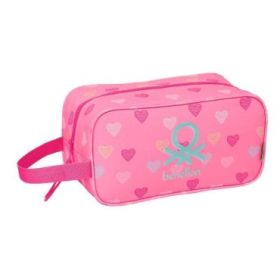 Safta Benetton Heart Zapatillero - Asa Lateral - 6L - Resistente y Duradero - Organizacion Eficiente - 290x140x150mm - Color Ros