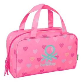 Safta Benetton Heart Neceser de 8L - Cremallera - Asas de Mano Superiores - Interior Forrado - Bolsillo Interior - Tirador Doble