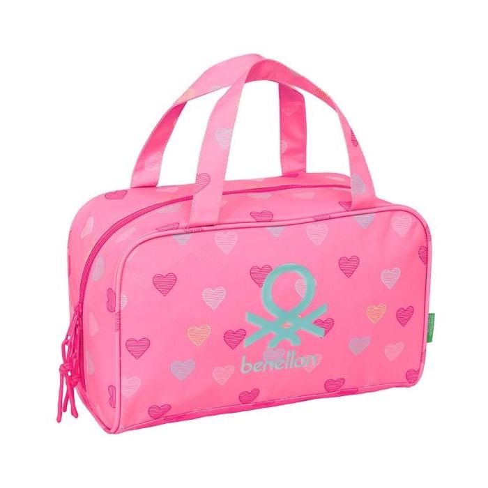 Safta Benetton Heart Neceser de 8L - Cremallera - Asas de Mano Superiores - Interior Forrado - Bolsillo Interior - Tirador Doble