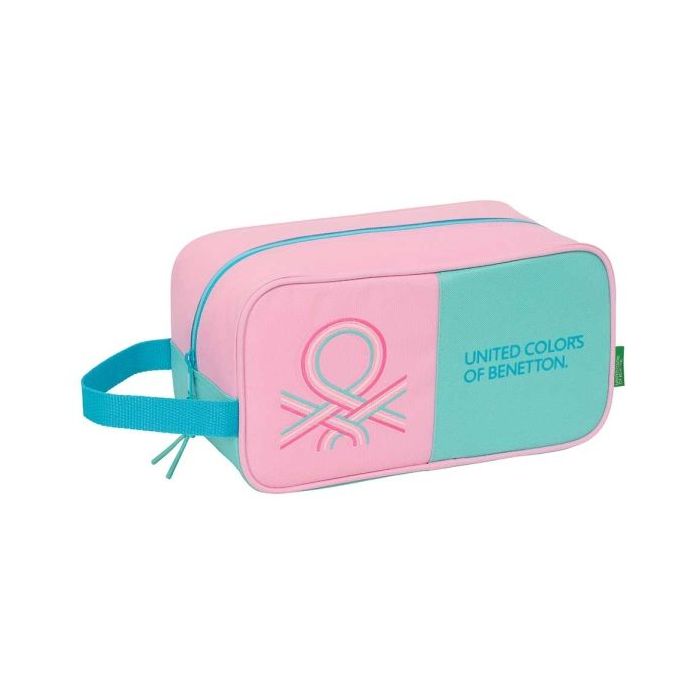 Safta Benetton Dolce Zapatillero - Asa Lateral - 6L - Resistente - Facil de Transportar - 290x140x150mm - Color Rosa Pastel