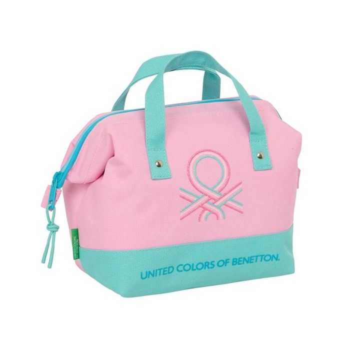 Safta Benetton Dolce Neceser de 5.8L - Cremallera - Asa Lateral - Interior Forrado - 265x125x175mm - Color Rosa Pastel
