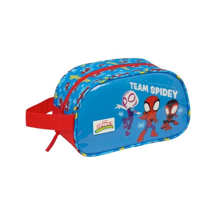 Safta Spidey Neceser de 5L - Cremallera - Asa Lateral - Adapatable a Carro - 260x120x150mm - Color Rojo y Azul