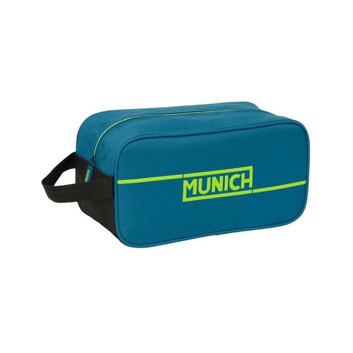 Safta Munich Land Zapatillero - Asa Lateral - 6L - Material Resistente - Facil Transporte - 290x140x150mm - Color Azul Oscuro