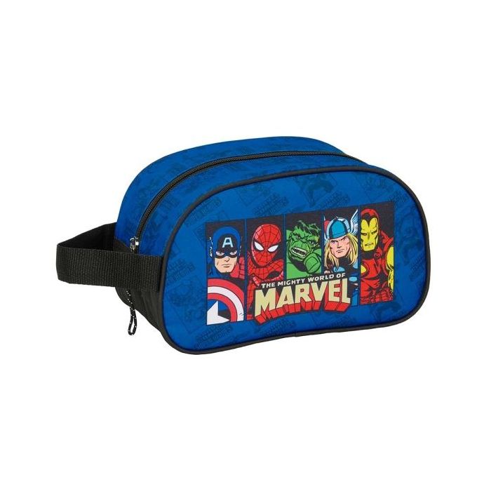 Safta Avengers Neceser de 5L - Cremallera - Asa Lateral - Adapatable a Carro - 260x120x150mm - Color Azul Oscuro