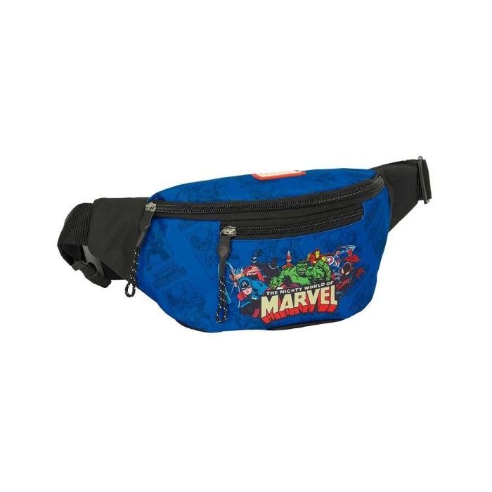 Safta Avengers Bolsa de Cintura - Cremallera - Cintas Ajustables - 2.49L - 230x90x120mm - Color Azul Oscuro