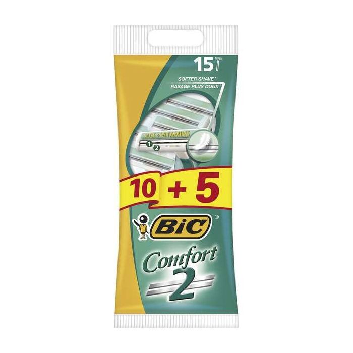 Bic Comfort 2 Pack de 10 + 5 Gratis Maquinillas de Afeitar Desechables