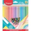 Maped Color´Peps Pastel Pack de 24 Lapices de Colores Triangulares - Mina Suave - Madera Certificada FSC - Colores Pastel Surtid