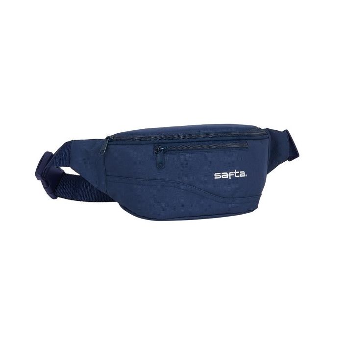 Safta Bolsa de Cintura - Cremallera - Cintas Ajustables - 2.49L - Material Resistente - 230x90x120mm - Color Azul Marino