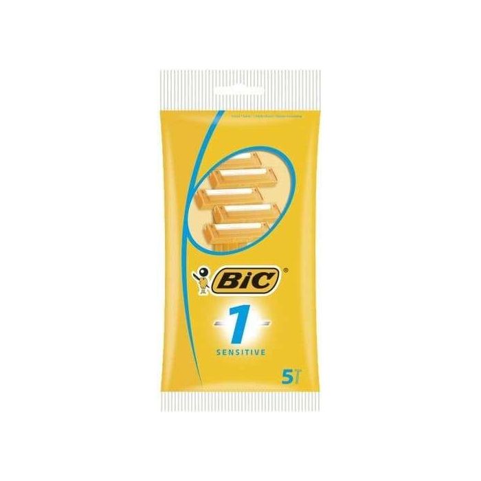 Bic Sensitive 1 Pack de 5 Maquinillas de Afeitar Desechables de 1 Hoja