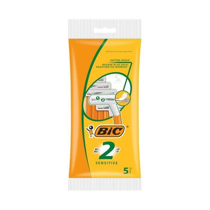 Bic Sensitive 2 Pack de 5 Maquinillas de Afeitar Desechables de 2 Hojas