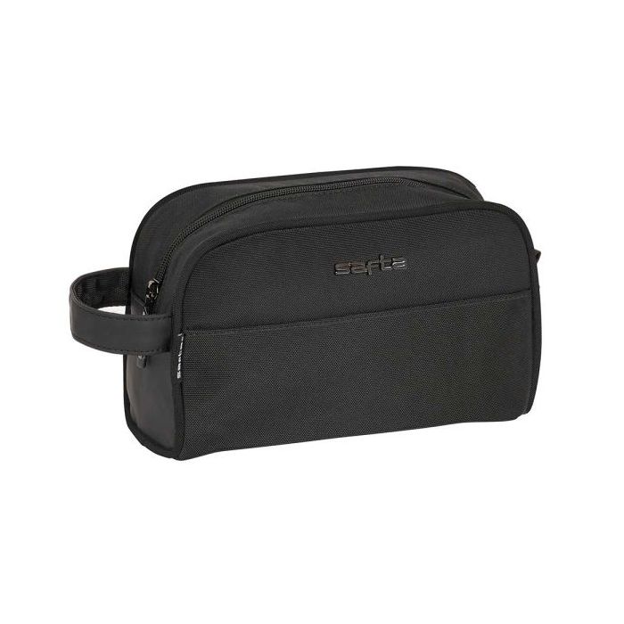Safta Business Neceser de 3.6L - Cremallera - Asa Lateral - Adapatable a Carro - Interior Forrado - 240x100x150mm - Color Negro
