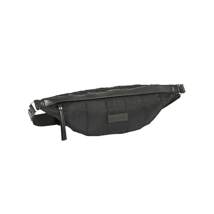 Safta Moos Capsula Bolsa de Cintura - Cremallera - Cintas Ajustables - 4.45L - 410x70x155mm - Color Negro