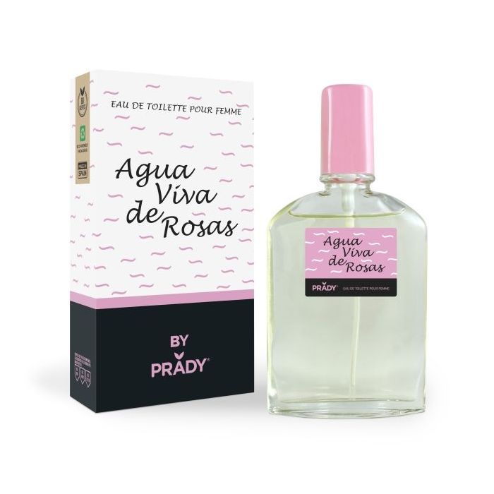 Prady Colonia de Mujer Agua Viva de Rosas - Frasco de 90 ml - Spray Pulverizador