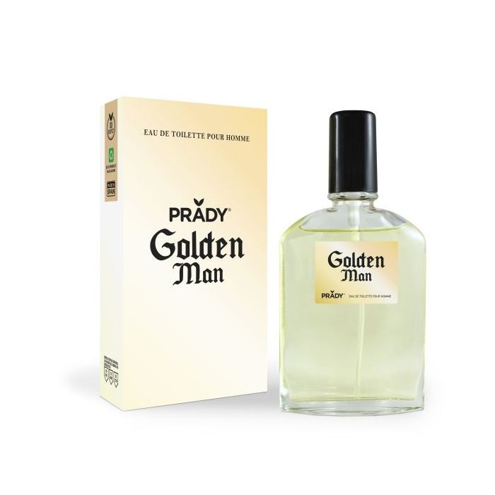 Prady Colonia de Hombre Golden Man - Frasco de 90 ml - Spray Pulverizador