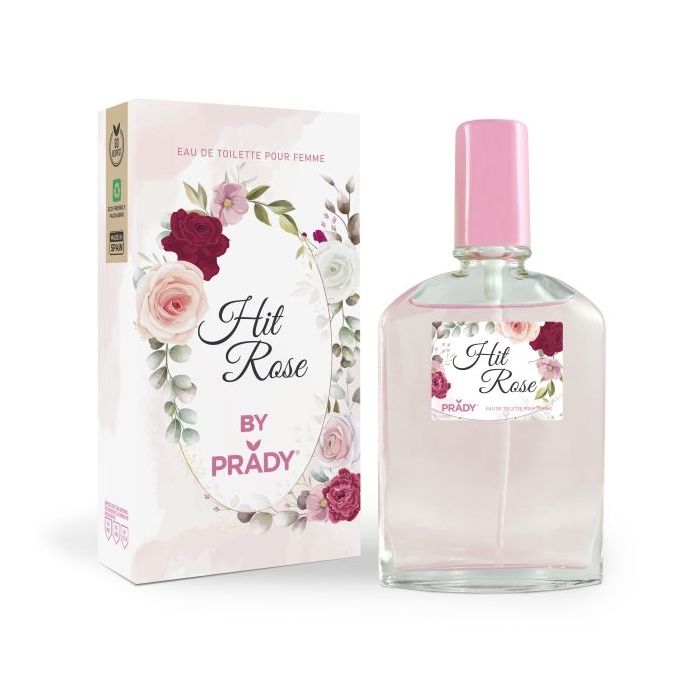 Prady Colonia de Mujer Hit Rose - Frasco de 90 ml - Spray Pulverizador