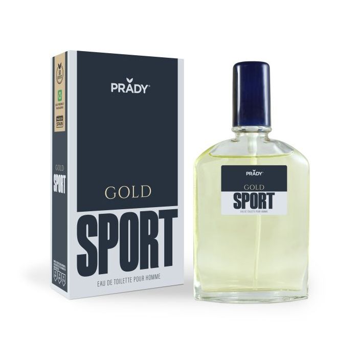 Prady Colonia de Hombre Gold Sport - Frasco de 90 ml - Spray Pulverizador