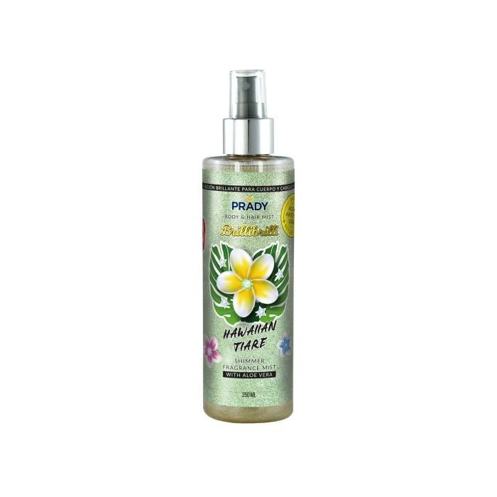 Prady Brilli Brilli Body - Hair Mist Hawaiian Tiare - Frasco de 250 ml - Spray Pulverizador