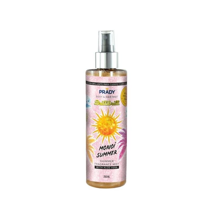 Prady Brilli Brilli Body - Hair Mist Monoi Summer - Frasco de 250 ml - Spray Pulverizador