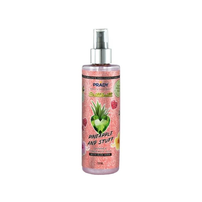 Prady Brilli Brilli Body - Hair Mist Pineapple and Stuff - Frasco de 250 ml - Spray Pulverizador