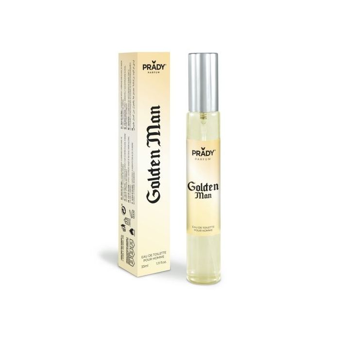 Prady Colonia de Hombre Golden Man - Frasco de 33 ml - Spray Pulverizador