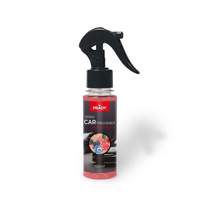 Prady Ambientador Coche Frutos Rojos - Frasco de 100 ml - Spray Pulverizador