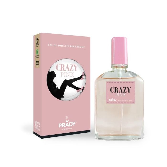 Prady Colonia de Mujer Crazy Pink - Frasco de 90 ml - Spray Pulverizador