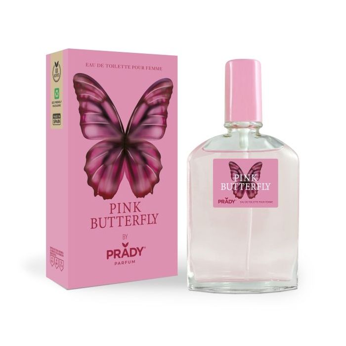 Prady Colonia de Mujer Pink Butterfly - Frasco de 90 ml - Spray Pulverizador