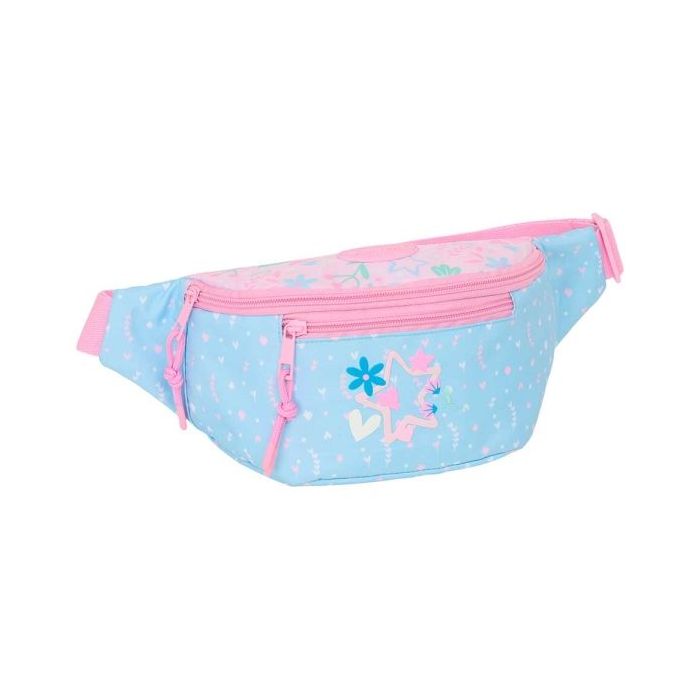 Safta Blackfit8 Smile Bolsa de Cintura - Cremallera - Cintas Ajustables - 2.485L - 230x90x120mm - Color Azul Claro