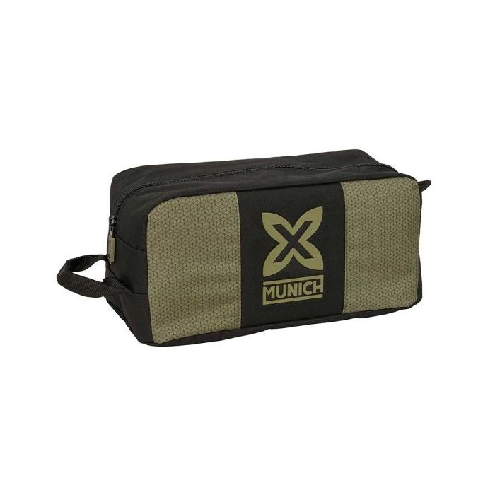 Safta Munich West Zapatillero - Asa Lateral - 9L - 340x180x150mm - Color Negro y Verde
