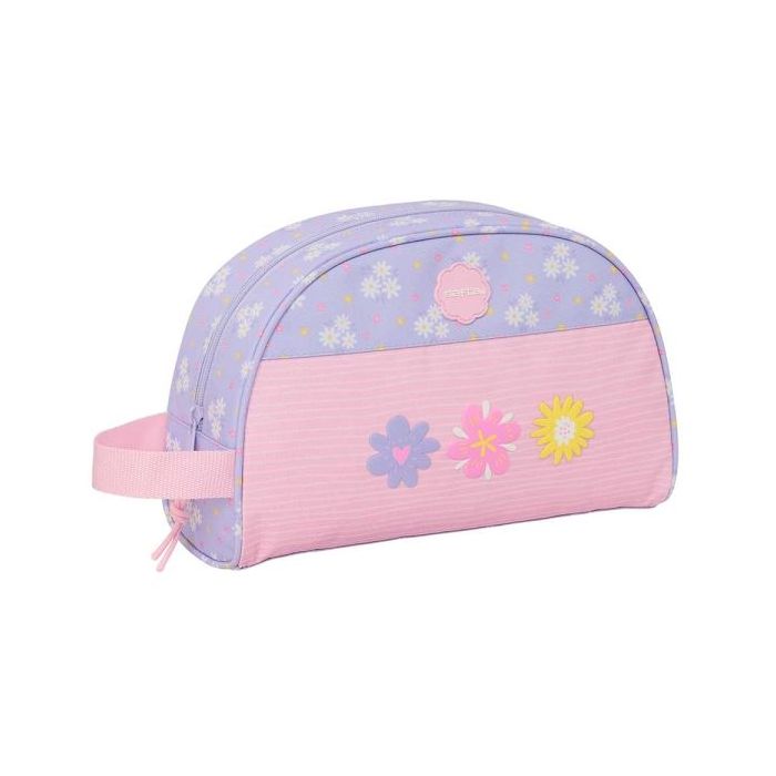 Safta Bouquet Neceser de 5L - Cremallera - Asa Lateral - Adapatable a Carro - Bolsillo Interior - 280x100x180mm - Color Rosa Pas