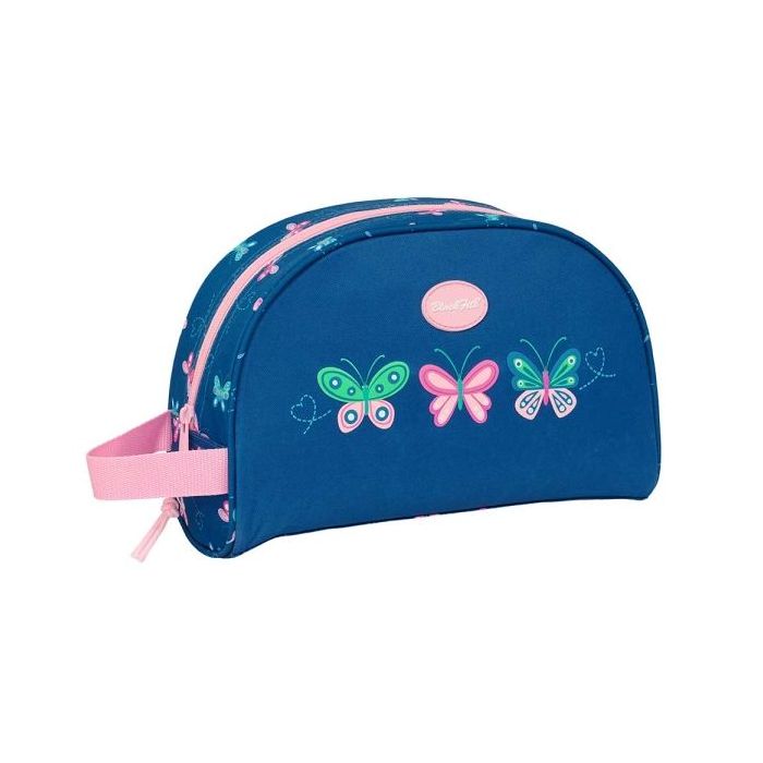Safta Blackfit8 Mariposas Neceser de 5L - Cremallera - Asa Lateral - Adapatable a Carro - Bolsillo Interior - 280x100x180mm - Co