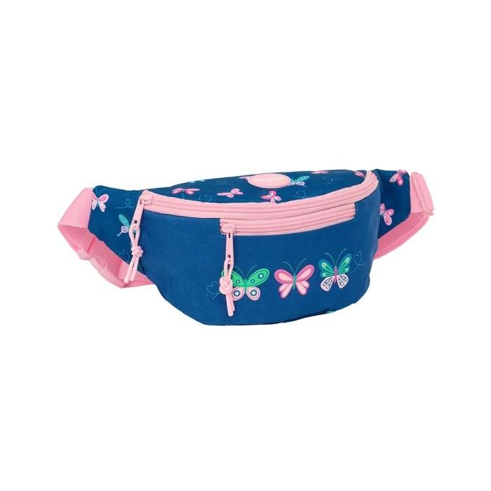 Safta Blackfit8 Mariposas Bolsa de Cintura - Cremallera - Cintas Ajustables - 2.49L - 230x90x120mm - Color Azul Marino