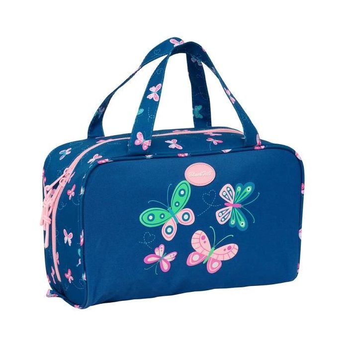 Safta Blackfit8 Mariposas Neceser de 8L - Cremallera - Asas de Mano Superiores - Interior Forrado - Bolsillo Interior - Tirador